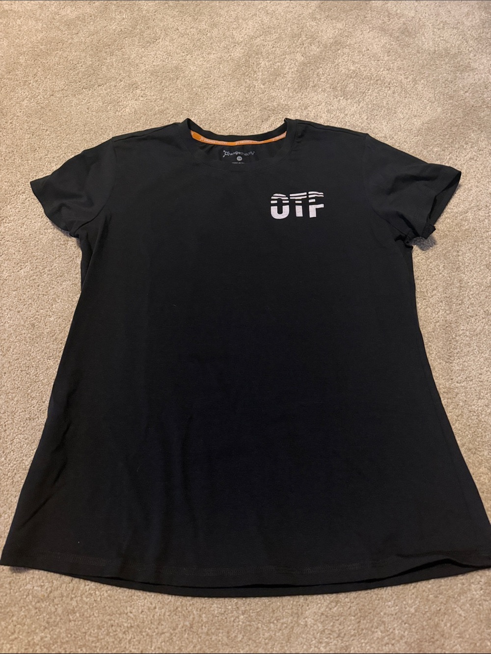 Orangetheory Black Short-Sleeve Tee with OTF Chest Logo